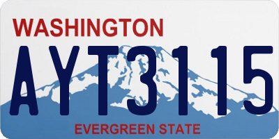 WA license plate AYT3115