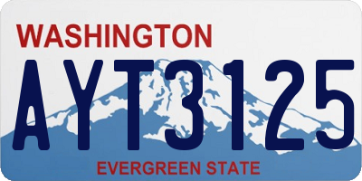 WA license plate AYT3125