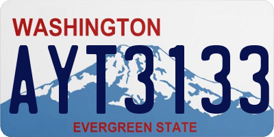 WA license plate AYT3133