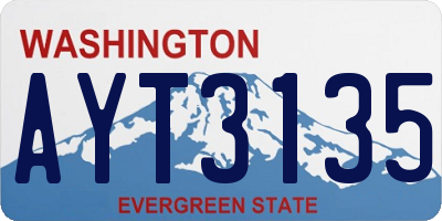 WA license plate AYT3135