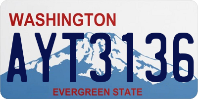 WA license plate AYT3136