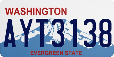WA license plate AYT3138