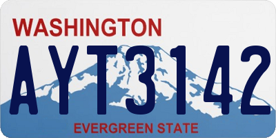 WA license plate AYT3142