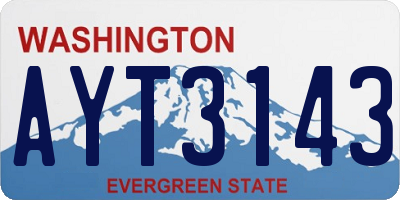 WA license plate AYT3143