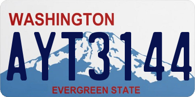 WA license plate AYT3144