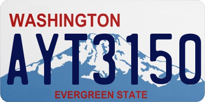 WA license plate AYT3150