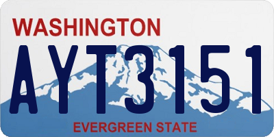WA license plate AYT3151