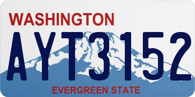 WA license plate AYT3152