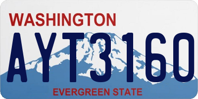WA license plate AYT3160
