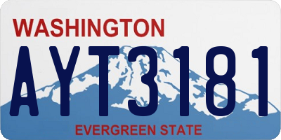 WA license plate AYT3181