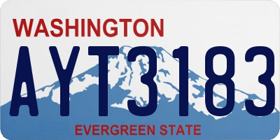 WA license plate AYT3183