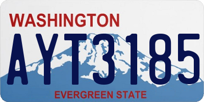 WA license plate AYT3185