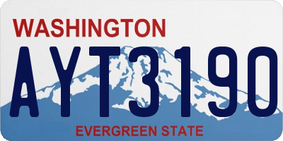 WA license plate AYT3190