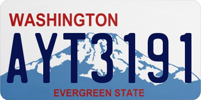 WA license plate AYT3191