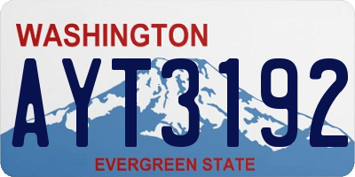 WA license plate AYT3192