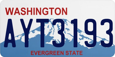 WA license plate AYT3193