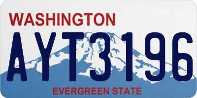 WA license plate AYT3196
