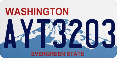 WA license plate AYT3203