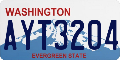 WA license plate AYT3204