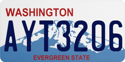 WA license plate AYT3206
