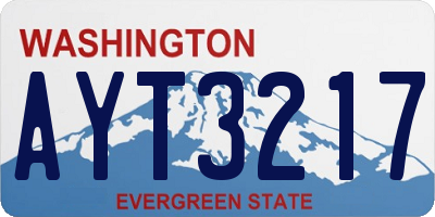 WA license plate AYT3217