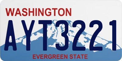 WA license plate AYT3221