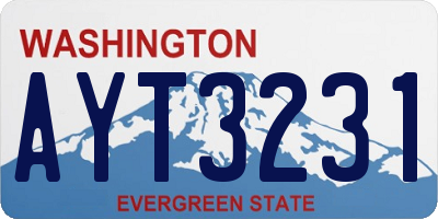 WA license plate AYT3231
