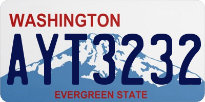 WA license plate AYT3232