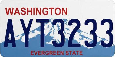 WA license plate AYT3233