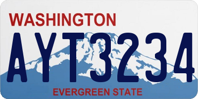 WA license plate AYT3234