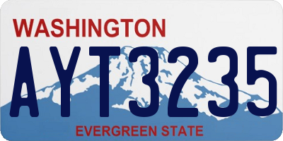 WA license plate AYT3235