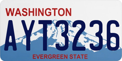 WA license plate AYT3236