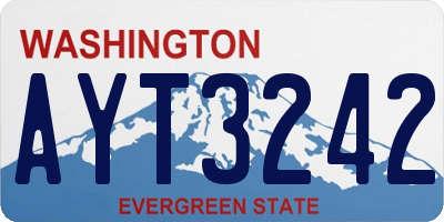WA license plate AYT3242
