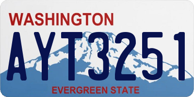 WA license plate AYT3251