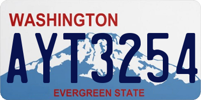 WA license plate AYT3254