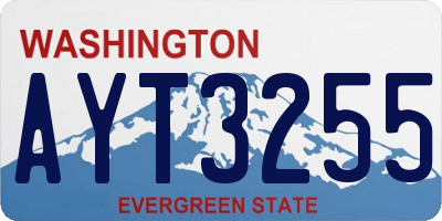 WA license plate AYT3255