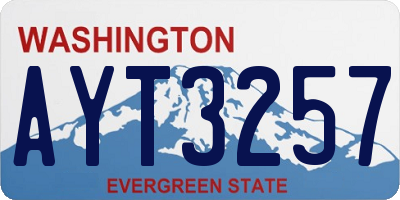 WA license plate AYT3257