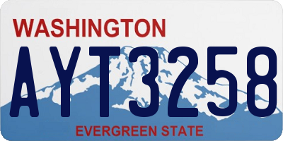 WA license plate AYT3258