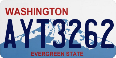 WA license plate AYT3262