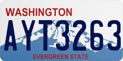 WA license plate AYT3263