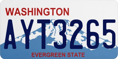 WA license plate AYT3265