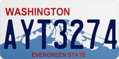 WA license plate AYT3274