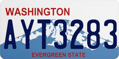 WA license plate AYT3283