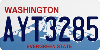 WA license plate AYT3285