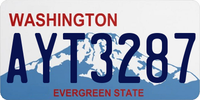 WA license plate AYT3287