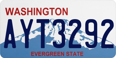 WA license plate AYT3292
