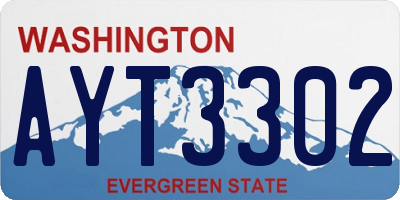 WA license plate AYT3302
