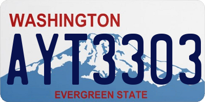 WA license plate AYT3303