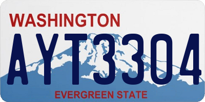 WA license plate AYT3304