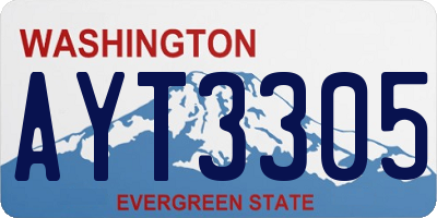 WA license plate AYT3305